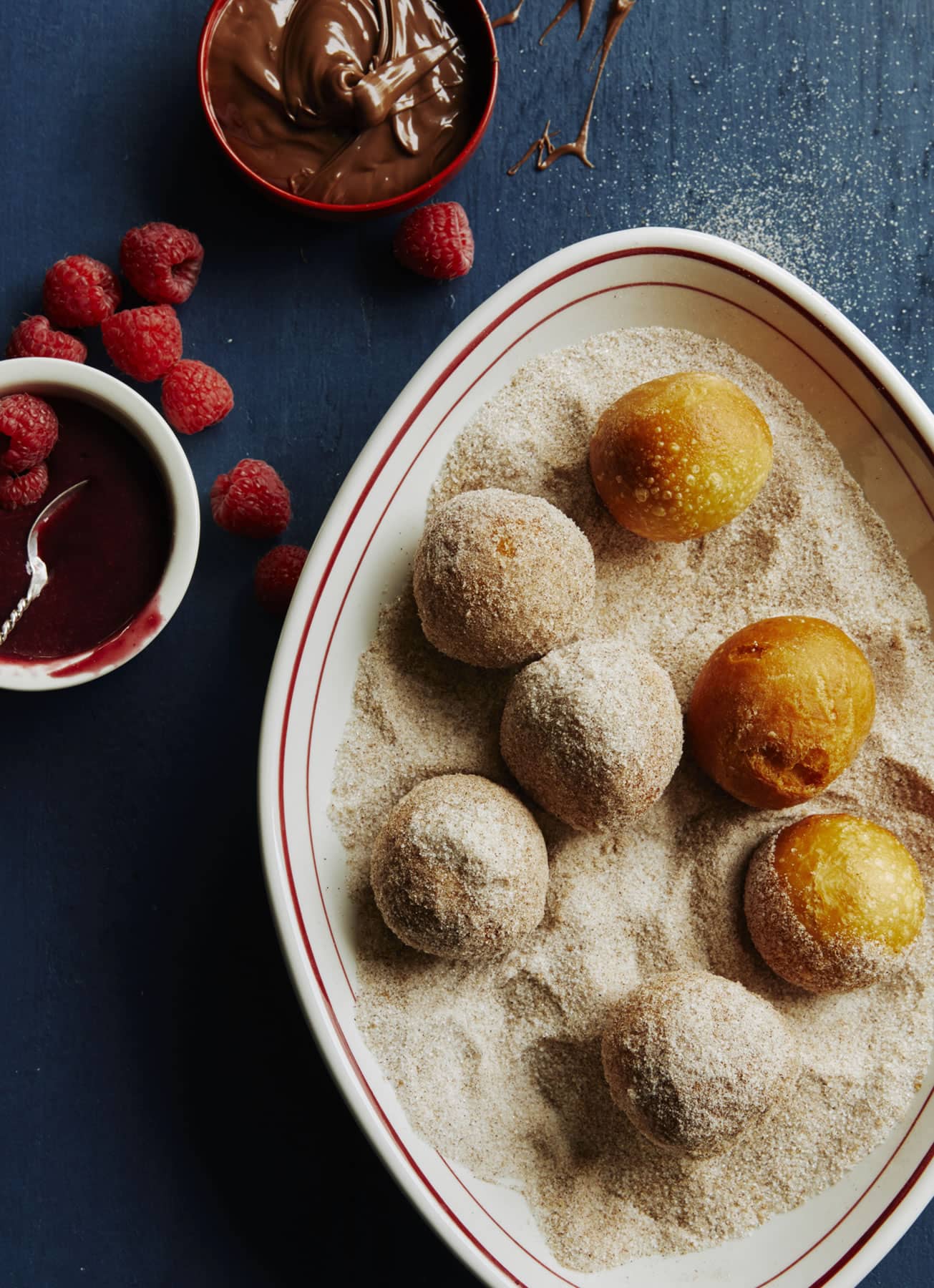Beignets with Nutella and Raspberries